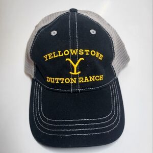 Yellowstone Dutton Ranch, Black Trucker Hat, Adjustable Strap Back Baseball Cap